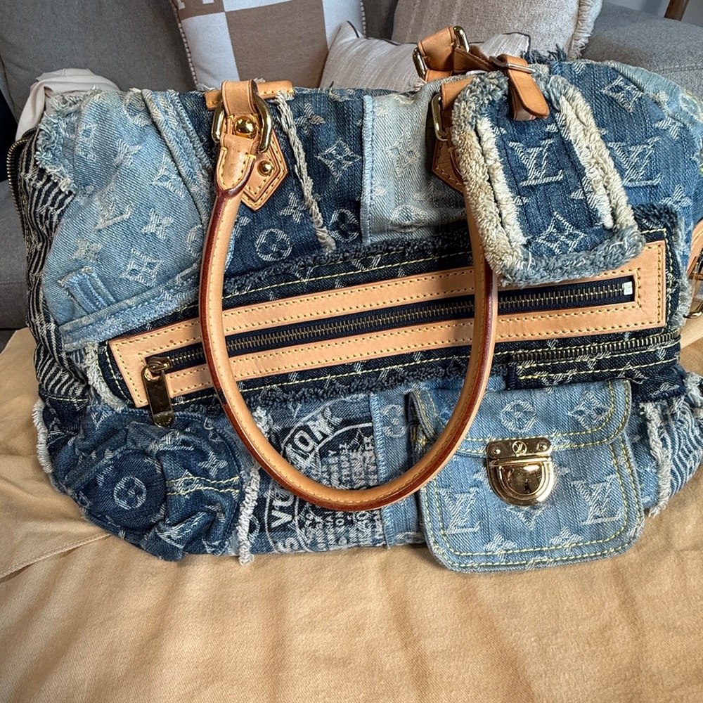 Louis Vuitton Monogram Denim Patchwork Bowly